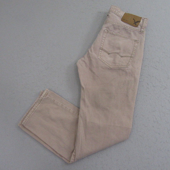 American Eagle‎ Mens Slim Straight Jeans 28 x 30 Brown 100% Cotton Pocket - Picture 1 of 12